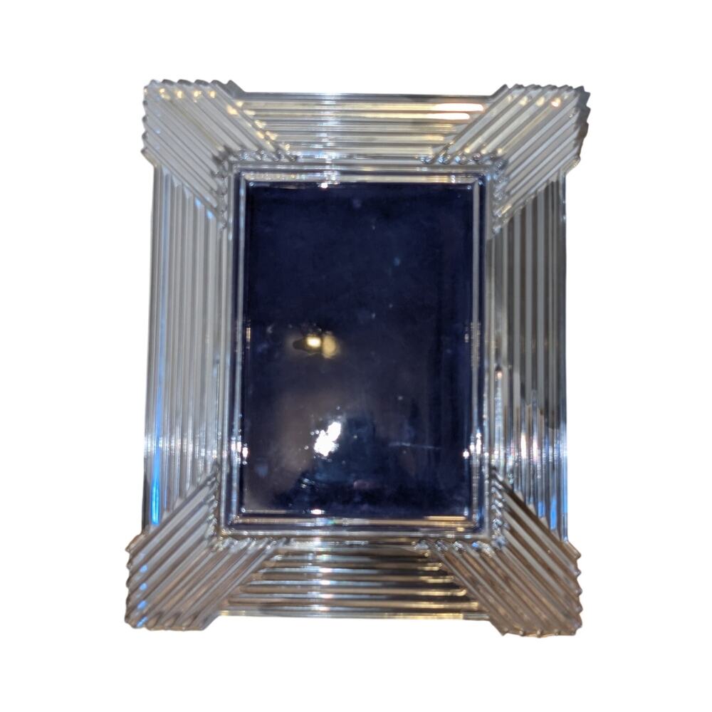 VTG Mikasa Art Deco Style Crystal Glass Clear Picture Frame Holds 5 X 7 Photo